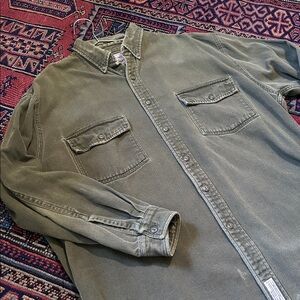 Vintage Green Heavyweight Shirt Jacket mens